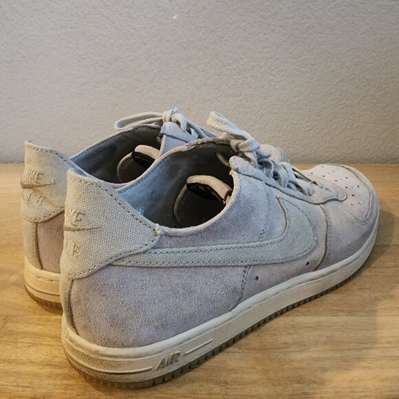 Nike Womens Air Force 1 Low Shoes Sneaker Suede 487643-201 Light Sandtrap Size 8 - Picture 6 of 13
